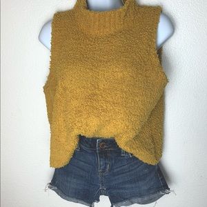 Nectar Clothing mustard tank top sweater mock neck turtleneck
